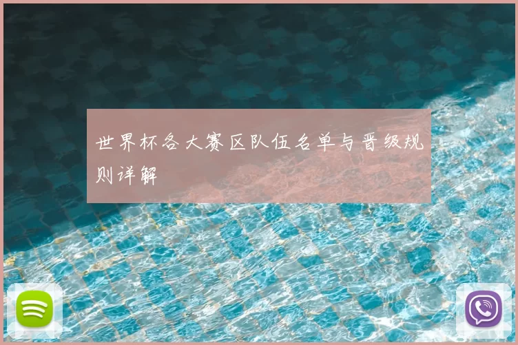 世界杯各大赛区队伍名单与晋级规则详解